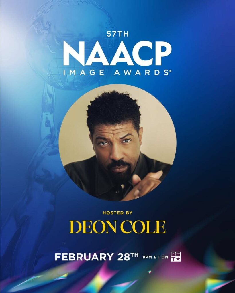 57th NAACP Image Awards flyer featuring host Deon Cole
